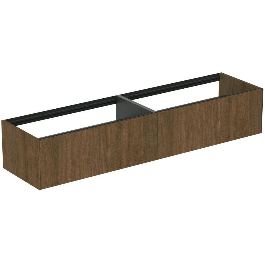 Conca wastafelmeubel 200x50x37cm 2 laden zonder afdekblad dark walnut