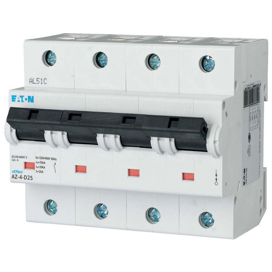 installatieautomaat (MCB) AZ D-karakteristiek 25A 4-polig 25kA