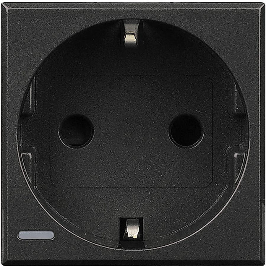 Wandcontactdoos antraciet Randaarde steek Axolute