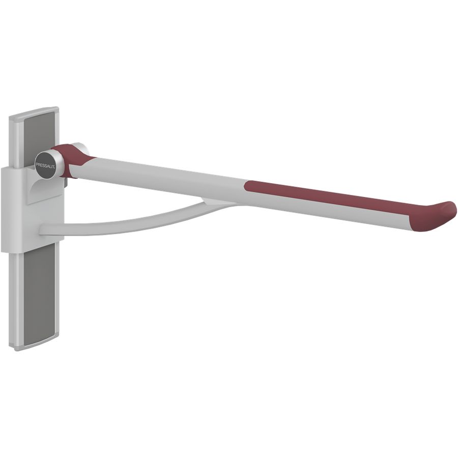 Toiletsteun verstelbaar rechts wandmont. 850mm PLUS rood