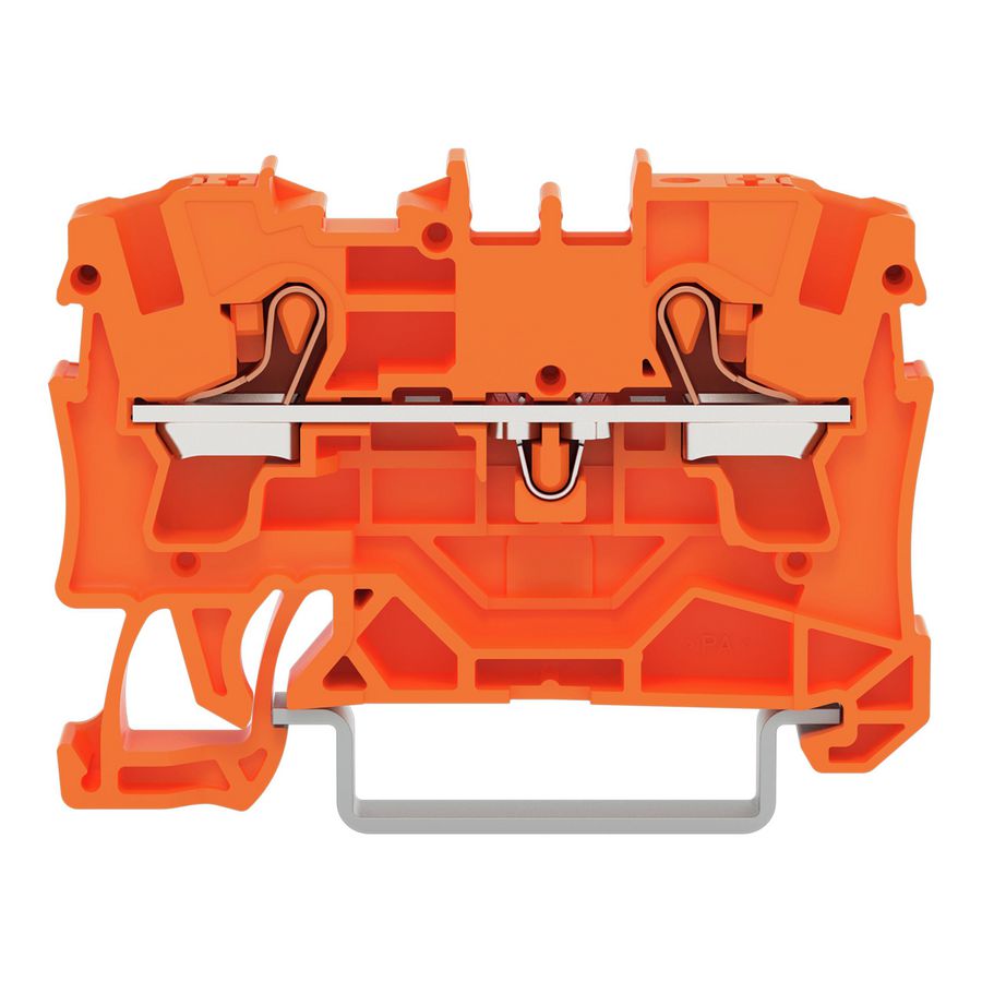 2-draads rijgklem Met drukknop 4 mm² oranje VVE=50