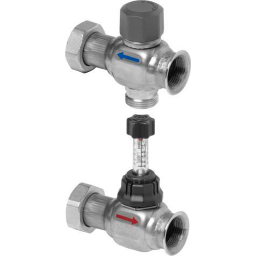 Uitbreidingsset DN25 RVS/blank