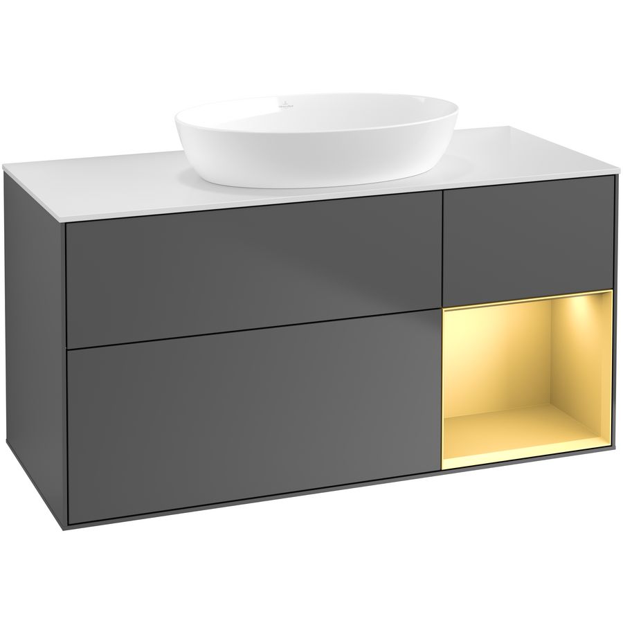 Wastafelonderkast Finion 1200x603x501mm Antr. Matt Lacquer GA71HFGK
