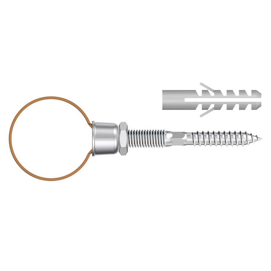 Pijpbeugel FLAMCOFIX BMK koper Ø15mm HK incl. stokeind M8x80mm + plug Fastfix VVE=10