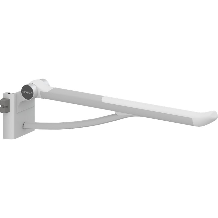 Toiletsteun verstelbaar links v. montage op wandrail 700mm PLUS wit