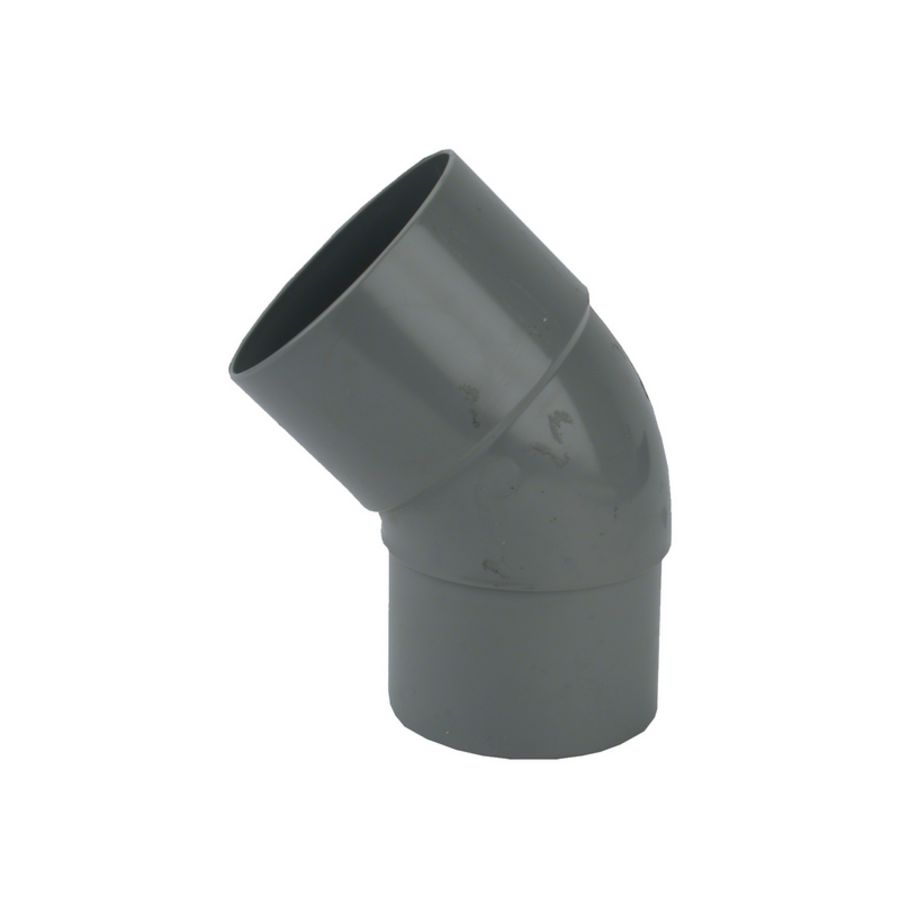 PVC HWA bocht 45° 80mm grijs mof/verjongde spie