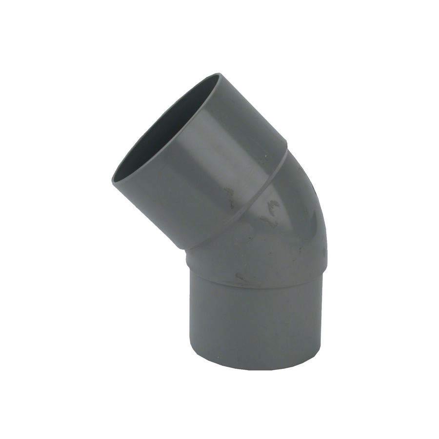 PVC HWA bocht 45° 60mm grijs mof/verjongde spie VVE=25