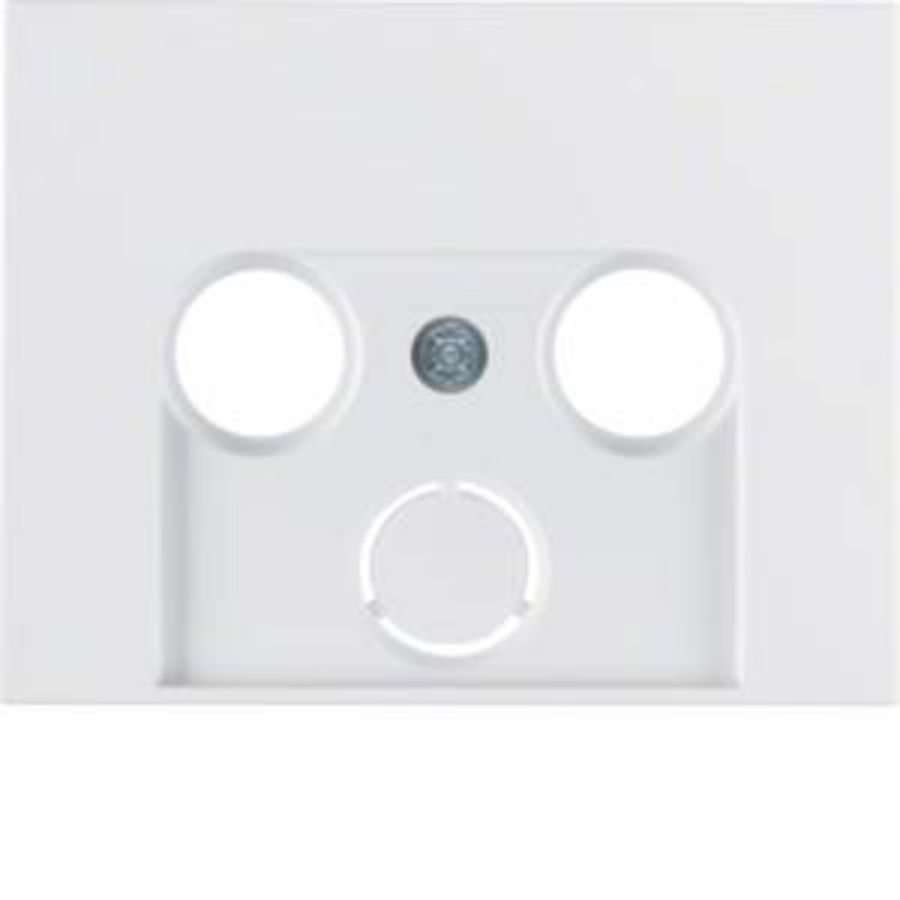 Afdek. antennecontactdoos 2 uitsparingen berker K.1/K.5 polarwit