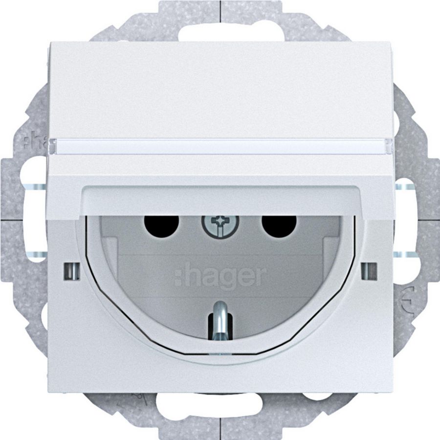 SCHUKO-wandcontactdoos, vergr., tekstv., variabele 45gr., A.