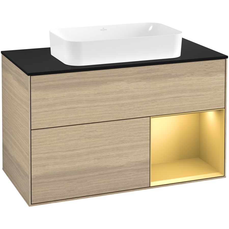 Wastafelonderkast Finion 1000x603x501mm Oak Veneer G662HFPC