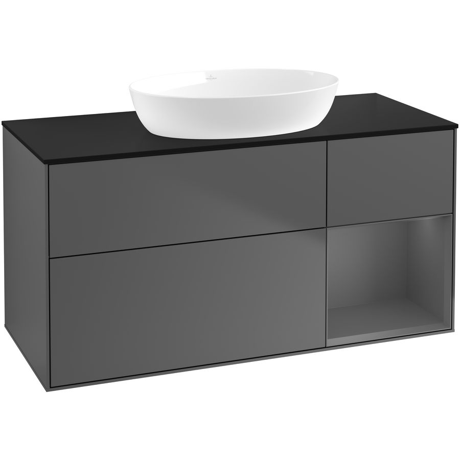 Wastafelonderkast Finion 1200x603x501mm Antr. Matt Lacquer GA72GKGK