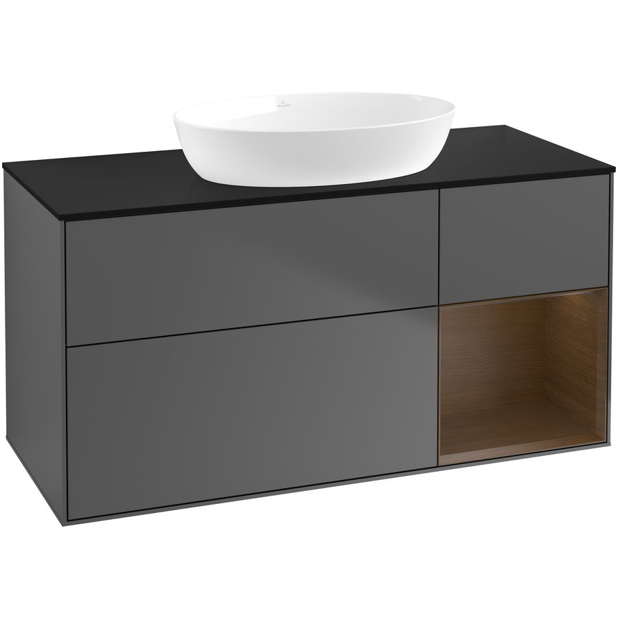 Wastafelonderkast Finion 1200x603x501mm Antr. Matt Lacquer GA72GNGK