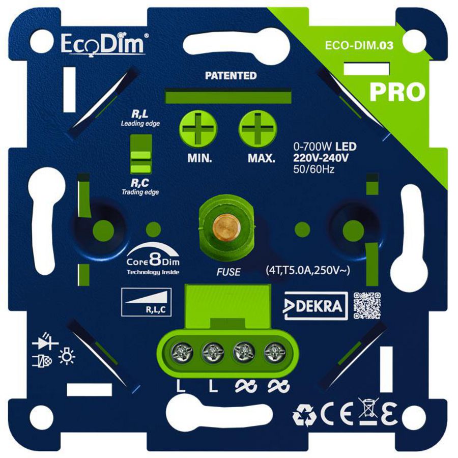 LED dimmer 0-700W RLC 03 PRO universeel fase aan- afsnijding