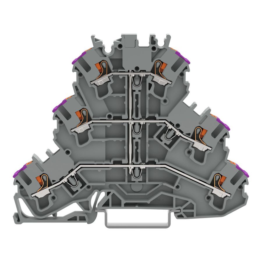 3-etageklem Met Druk 6-draads rijgklem 2202-3208 VVE=50
