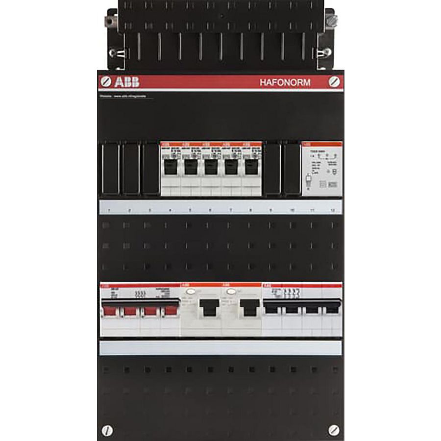 Groepenkast 5 groepen achter 2x 30mA + T + HS + D 3-fase