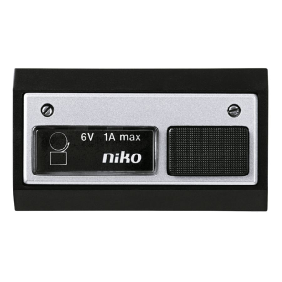 Toegangscontrole - deurbel 6V-1A incl. lamp zwart/aluminium