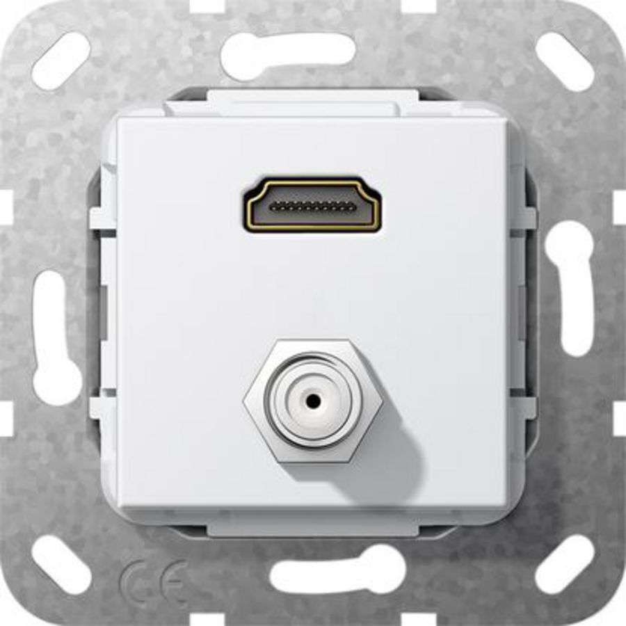 HDMI SAT F-bus kppl. Basiselement zuiver wit