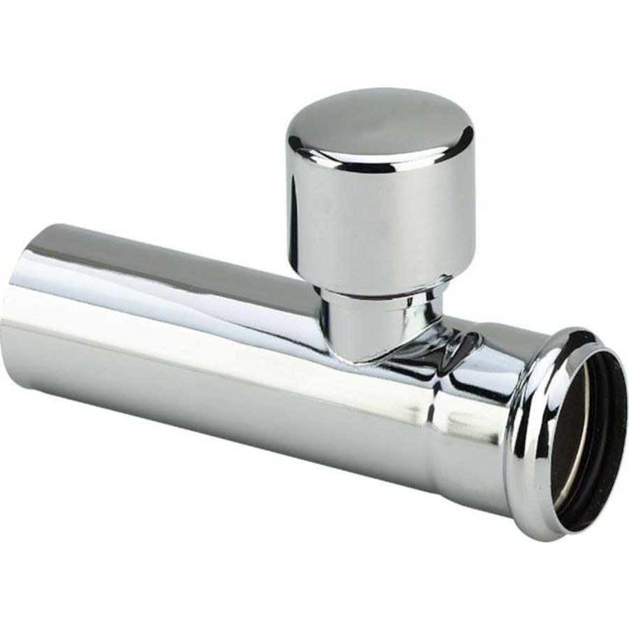 Muurbuis verlengstuk 1.1/4" chroom +beluchter