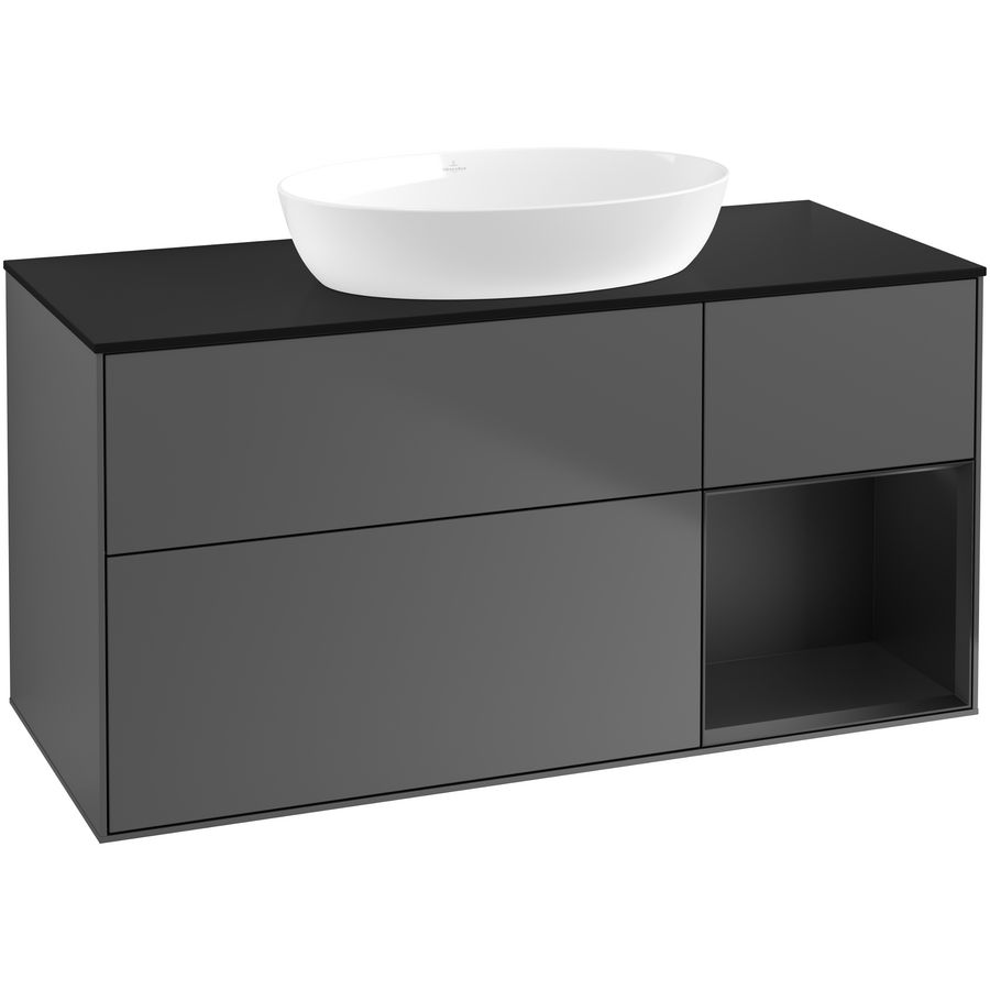Wastafelonderkast Finion 1200x603x501mm Antr. Matt Lacquer GA72PDGK