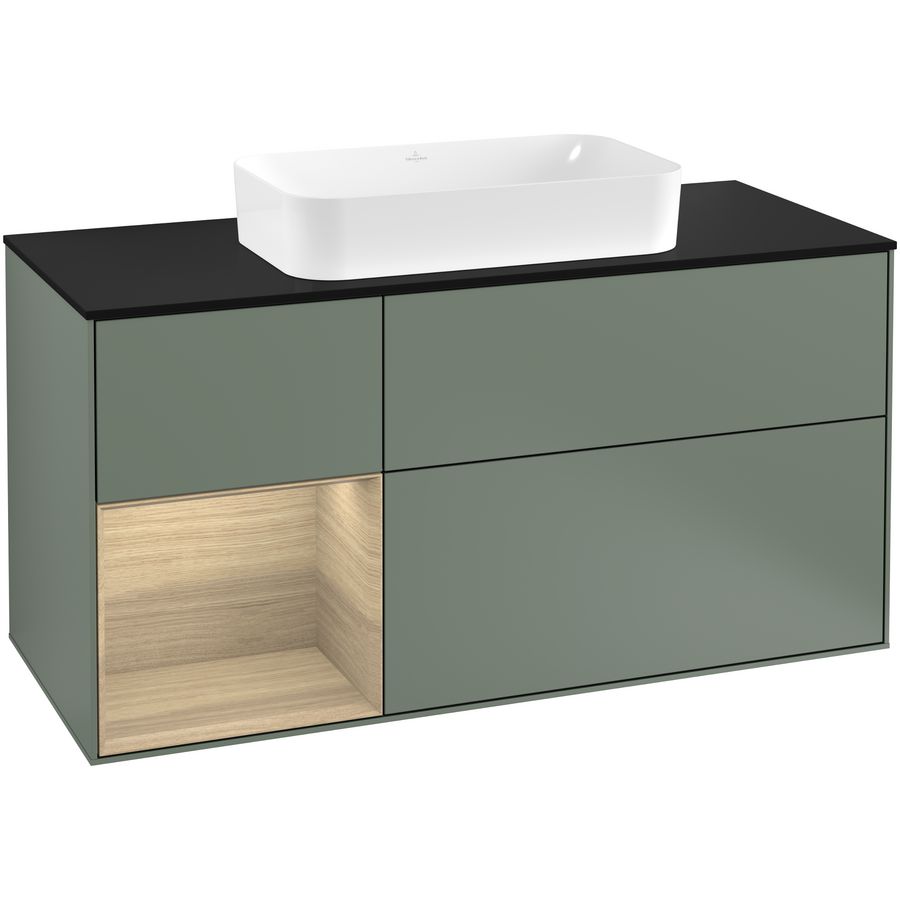 Wastafelonderkast Finion 1200x603x501mm Olive Matt Lacquer G292PCGM