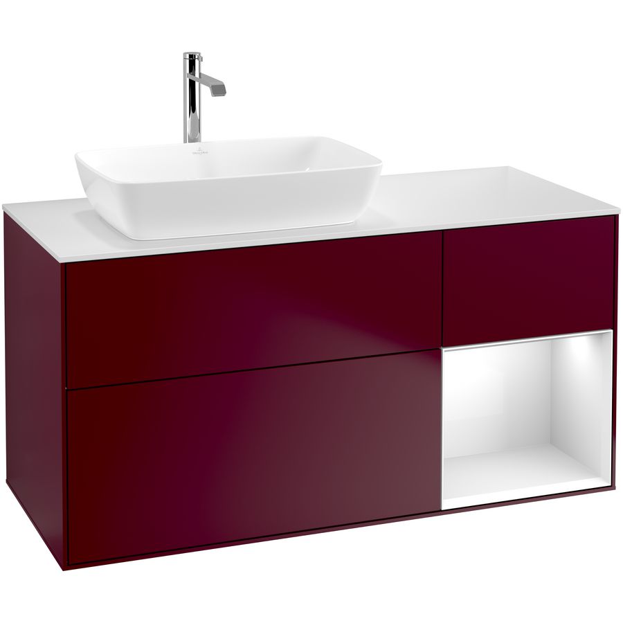 Wastafelonderkast Finion 1200x603x501mm Peony Matt Lacquer G811GFHB