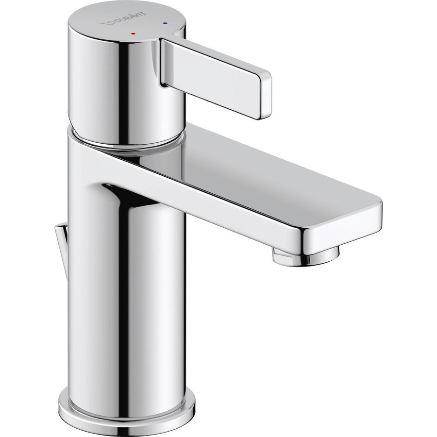 D-Neo wastafelmengkraan 1-hendel sprong 94mm chroom incl. aansluitslangen + waste-inrichting