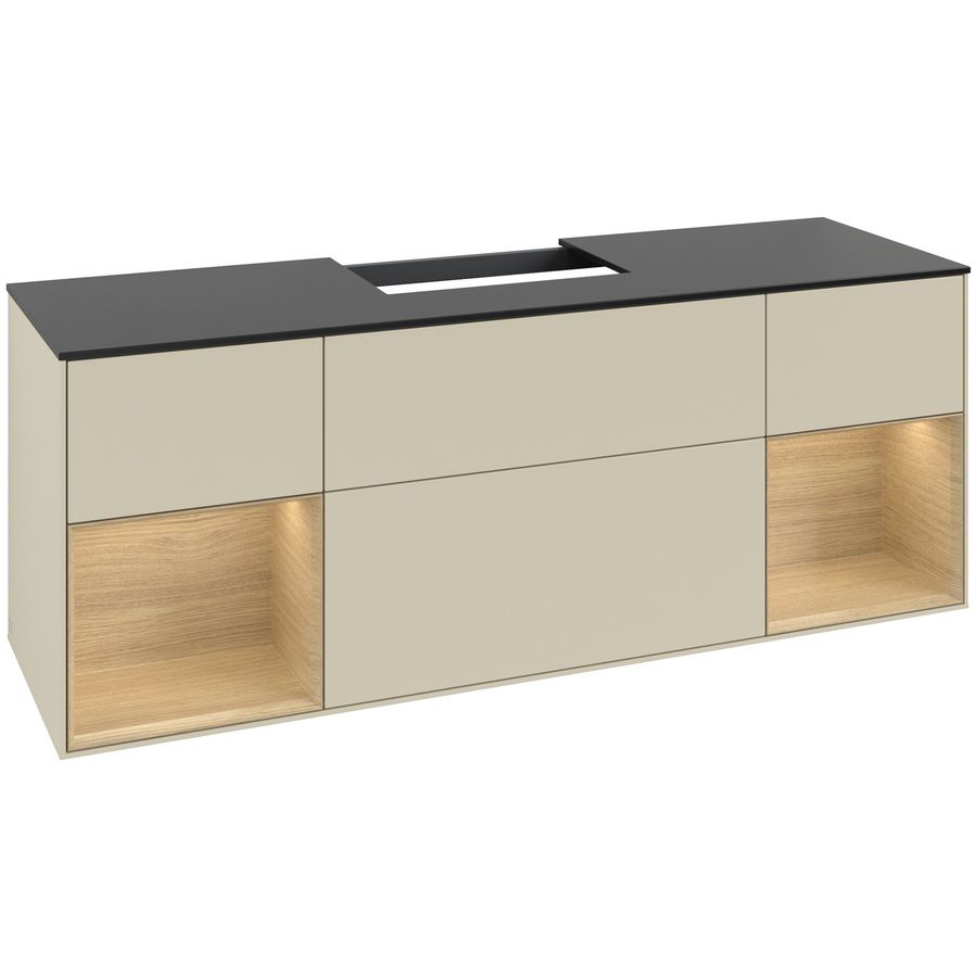 Wastafelonderkast Finion 1600x603x501mm S.Grey Matt Lacquer G212PCHJ