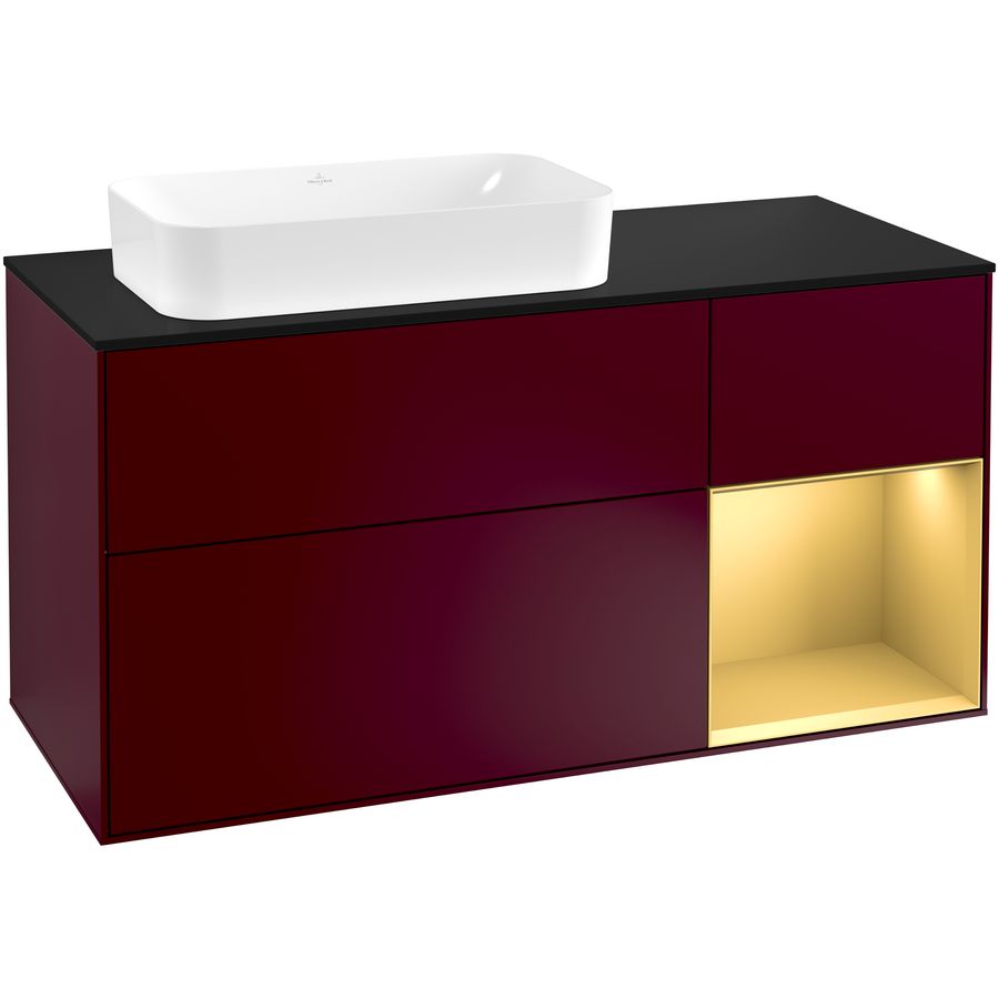 Wastafelonderkast Finion 1200x603x501mm Peony Matt Lacquer G282HFHB