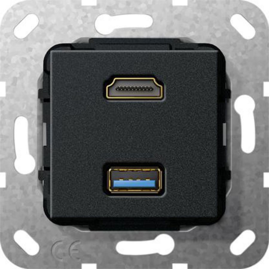 HDMI USB 3.0 A verloopkabel Basiselement zwart m