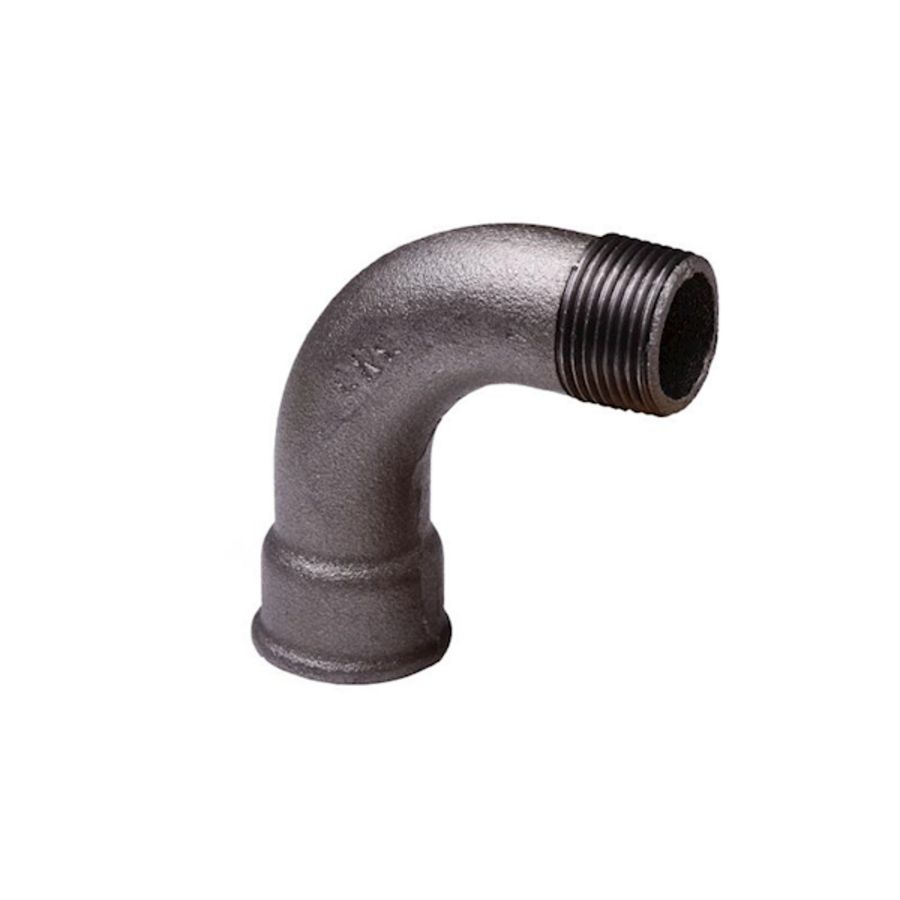 Bochtkoppeling 90° malleabel nr.1 zwart 1/2"bn.xbt.