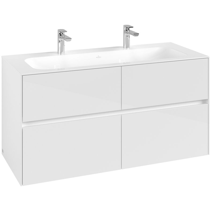 Wastafelonderkast Collaro 1196x603x498mm Glossy White C14000DH