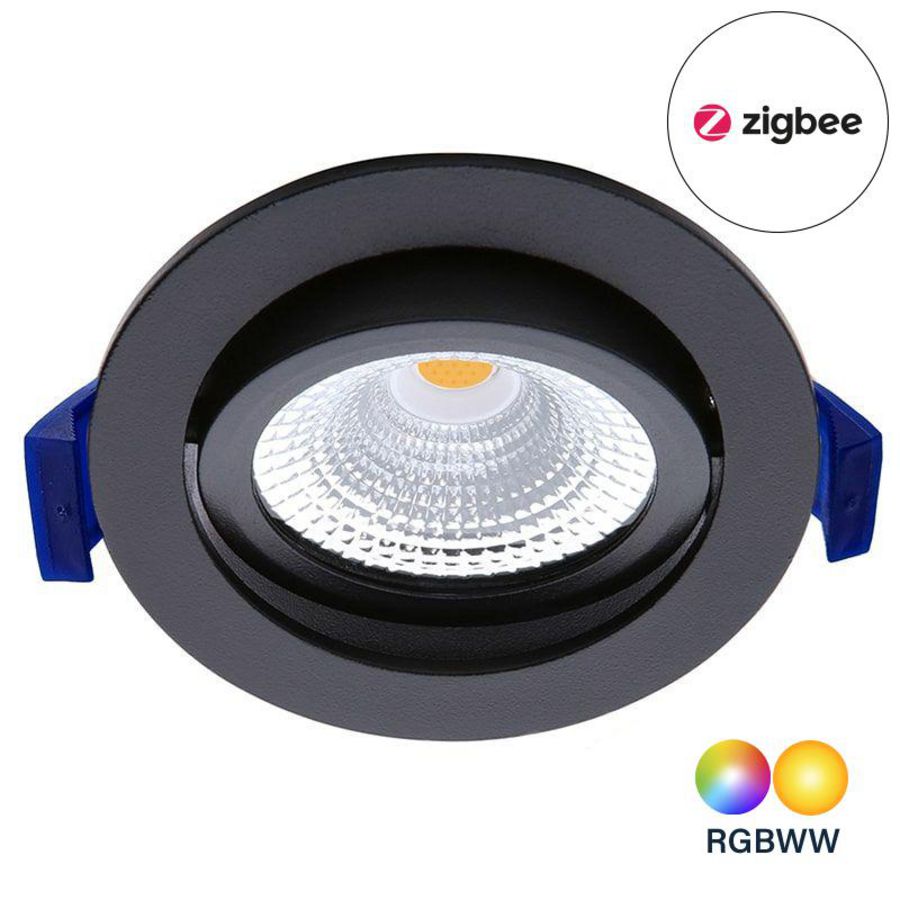 ED-10080 Zigbee LED Spot 6W RGB-CW Round Black IP54