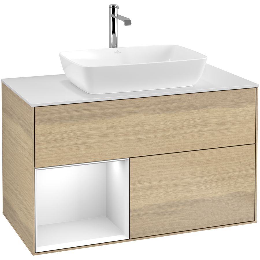 Wastafelonderkast Finion 1000x603x501mm Oak Veneer G771GFPC