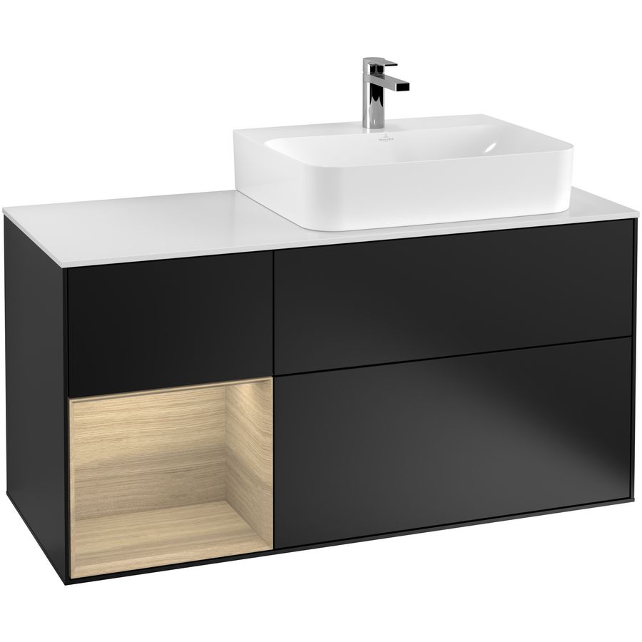 Wastafelonderkast Finion 1200x603x501mm Black Matt Lacquer F141PCPD