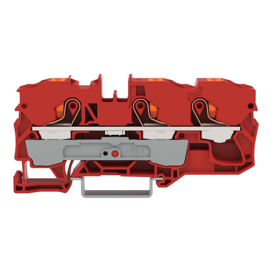 3-draads rijgklem Met drukknop 10 mm² rood VVE=25