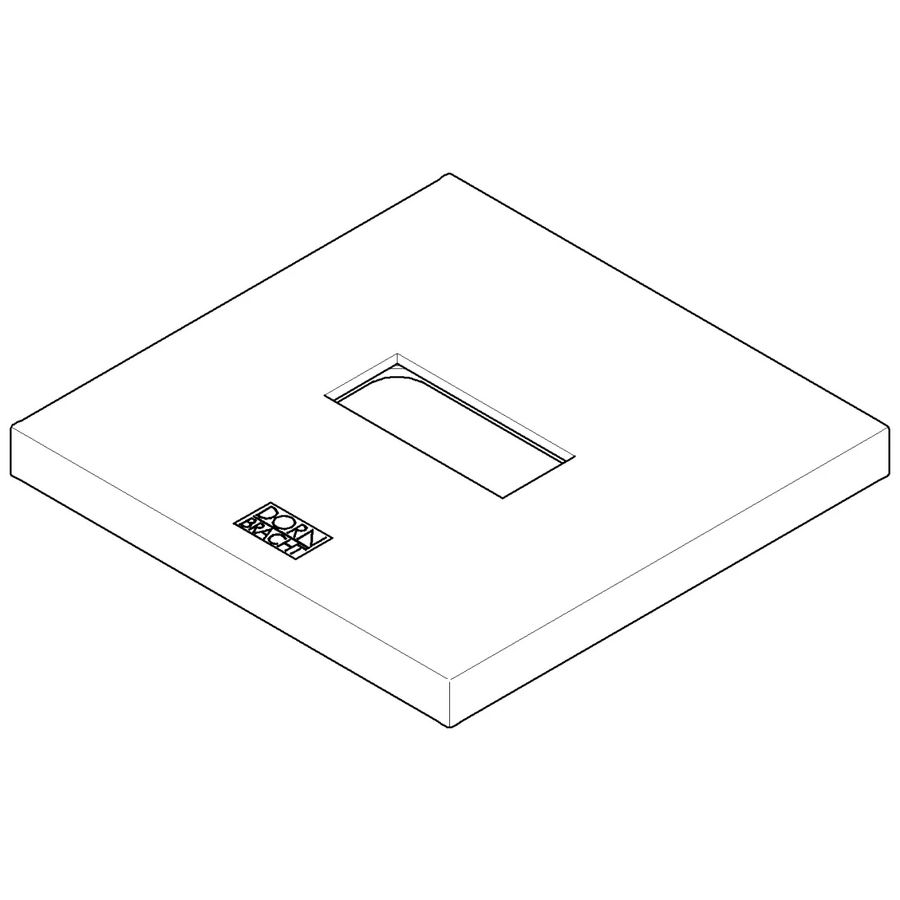Rozet v. staande uitloop 131x131x12,5mm Champagne gebors.