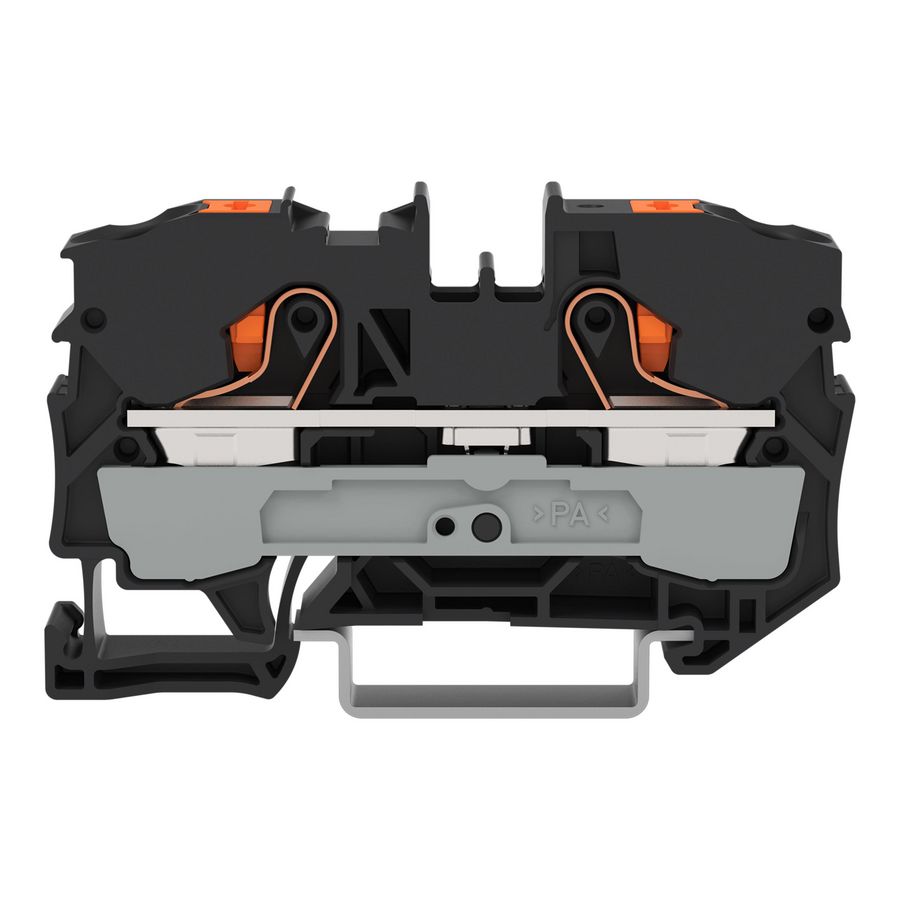 2-draads rijgklem Met drukknop 10 mm² zwart VVE=25