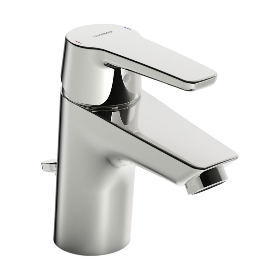 Wastafelkraan chroom 1gats uitloop pop-waste 103mm HANSAPOLO