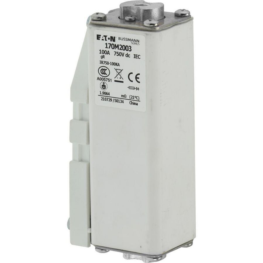Zekering hoge snelheid 100A DC 750V 80kA compact size 1 41x