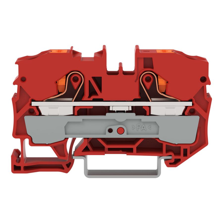 2-draads rijgklem Met drukknop 10 mm² rood VVE=25