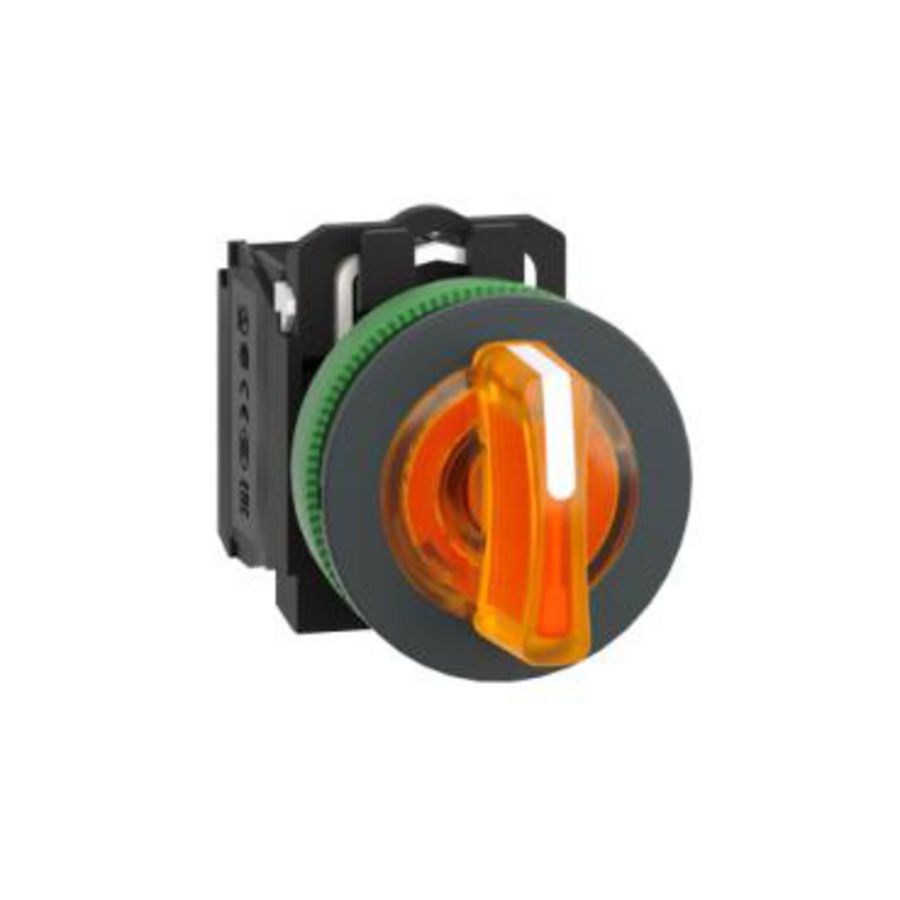 Illum.selector switch Flush mounted plastic orange 30 3 pos