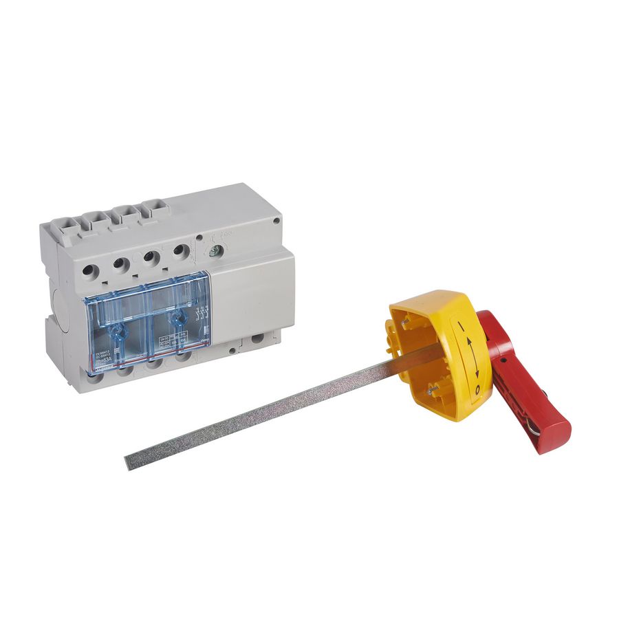 Lastschakelaar 3-polig 63A lateraal rood