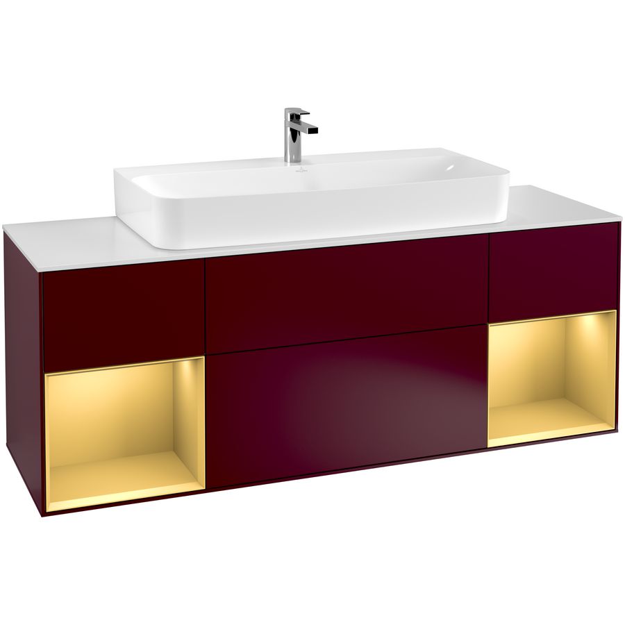Wastafelonderkast Finion 1600x603x501mm Peony Matt Lacquer G211HFHB