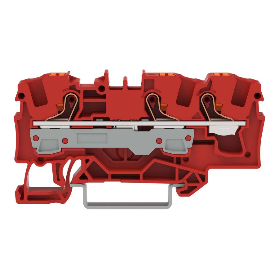 3-draads rijgklem Met drukknop 6 mm² rood VVE=25