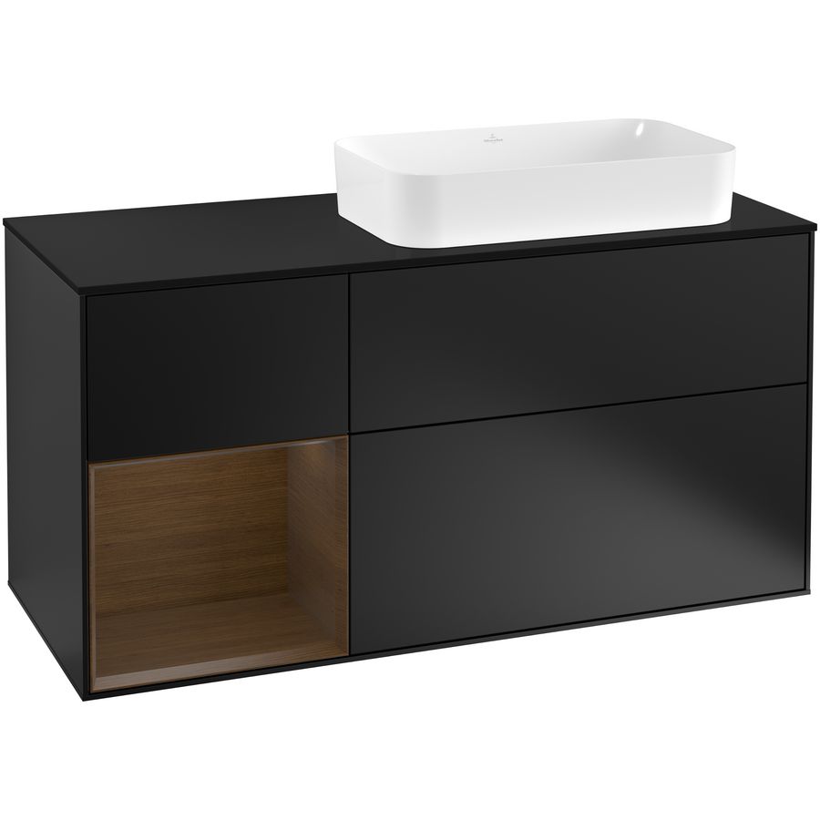 Wastafelonderkast Finion 1200x603x501mm Black Matt Lacquer G272GNPD