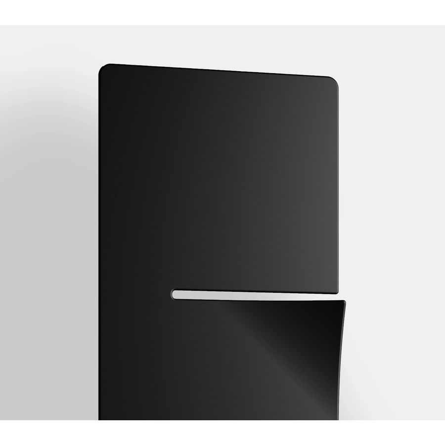 Elektr. radiator INEO I-rechts-EL 600x1400mm 660W RAL9005 Jet Black incl. thermostaat WRS zwart (batterij)