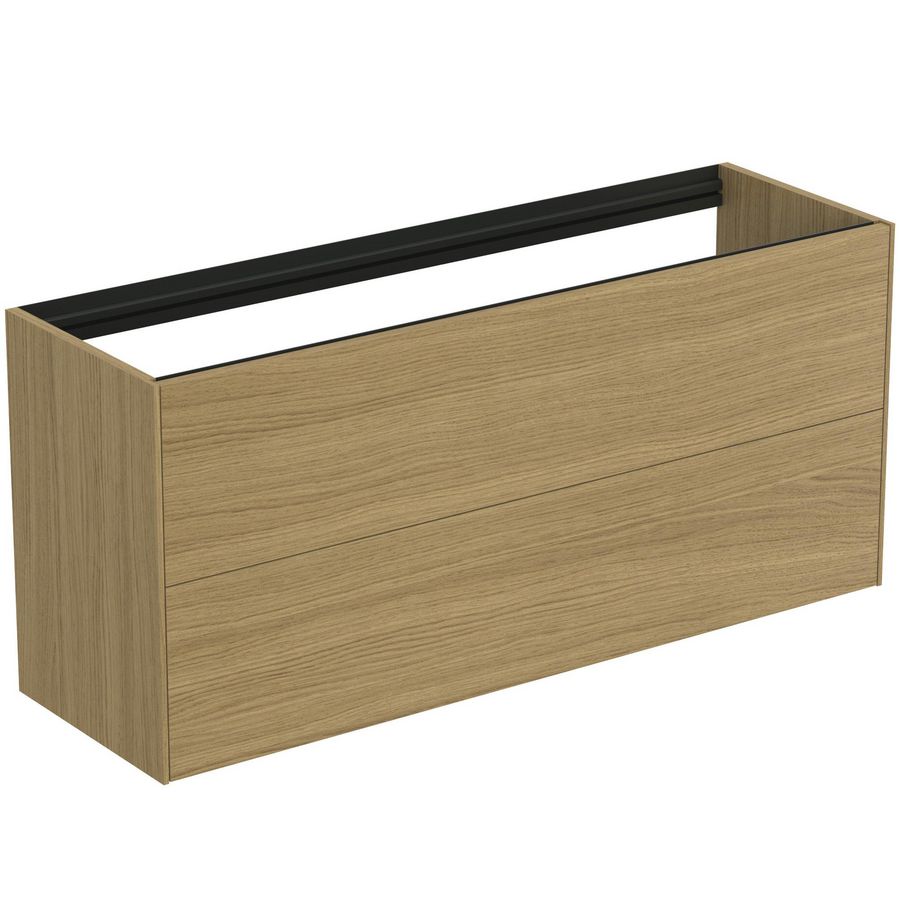 Conca wastafelmeubel 120x37x55cm 2 laden zonder afdekblad light oak