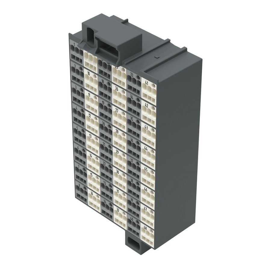 Rangeerblok 48-polig Opdruk 1-48 donkergrijs