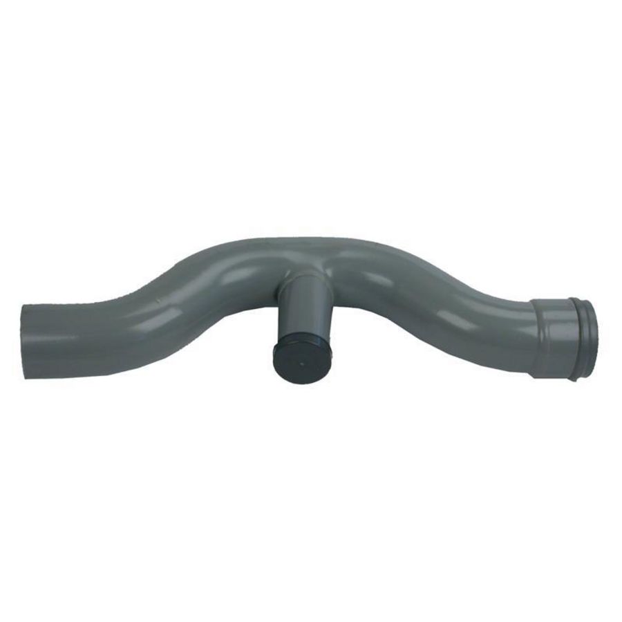 PVC manchet stankafsluiter / slangsifon 125mm met ontstopping mof/spie