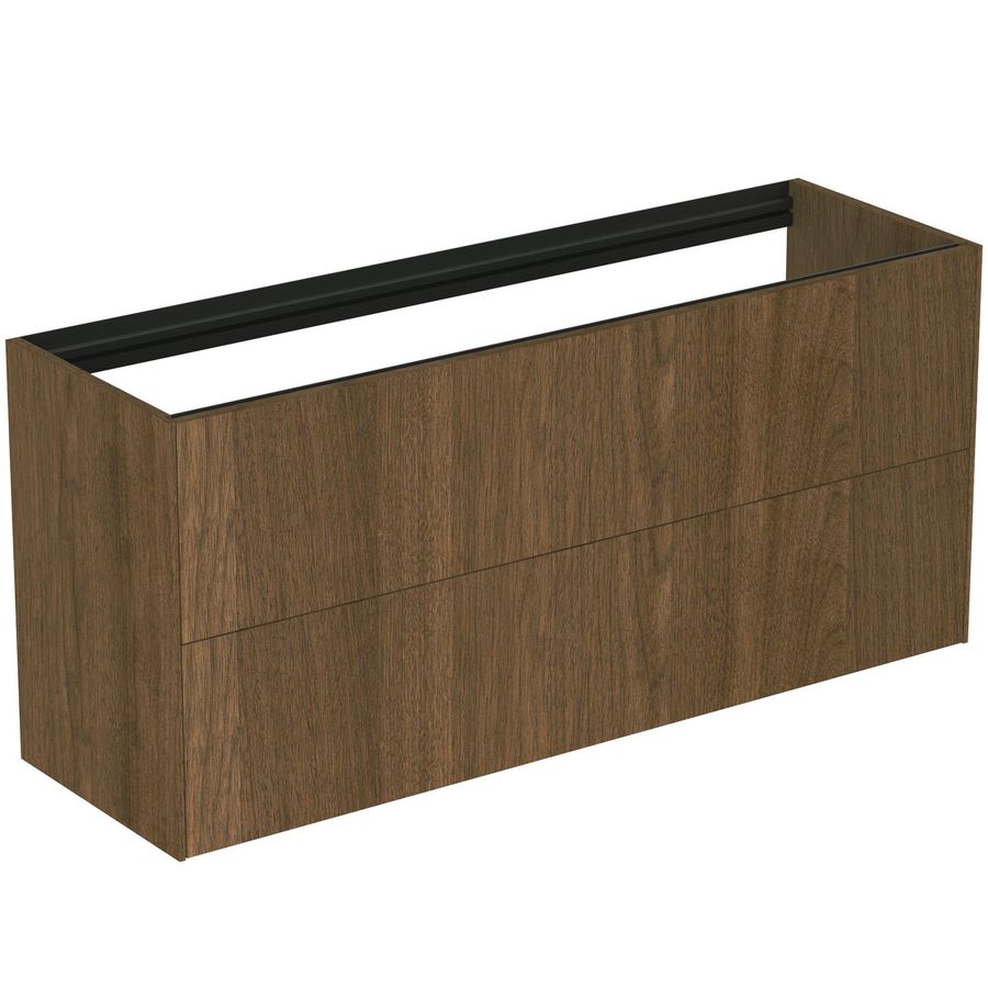 Conca wastafelmeubel 120x37x55cm 2 laden zonder afdekblad dark walnut